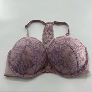 Victoria’s Secret Push Up Bra Sexy Pink Purple Lace Front Closure